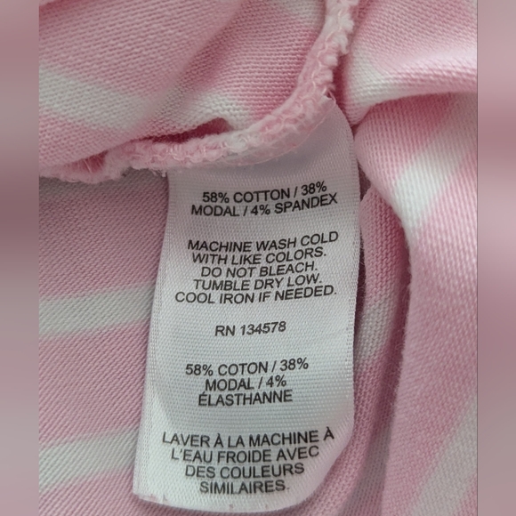 Ladies Vineyard Vines Baby Pink And White Striped Top Size Small - Picture 4 of 4